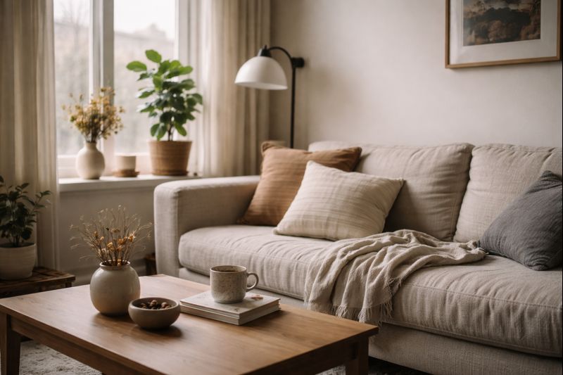 Cozy interior with window light