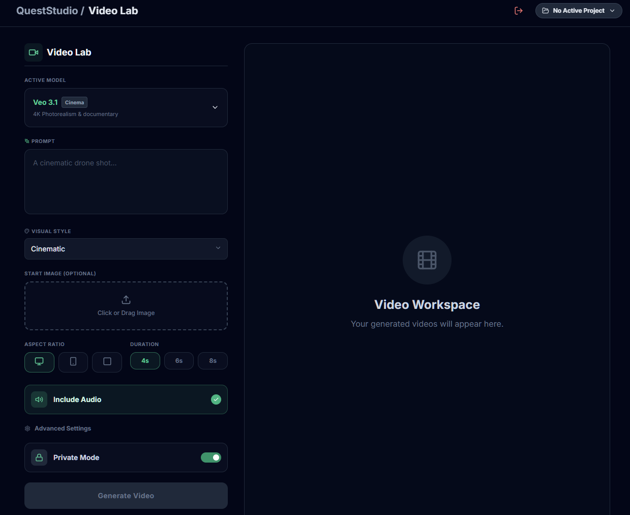 QuestStudio Video Lab Interface