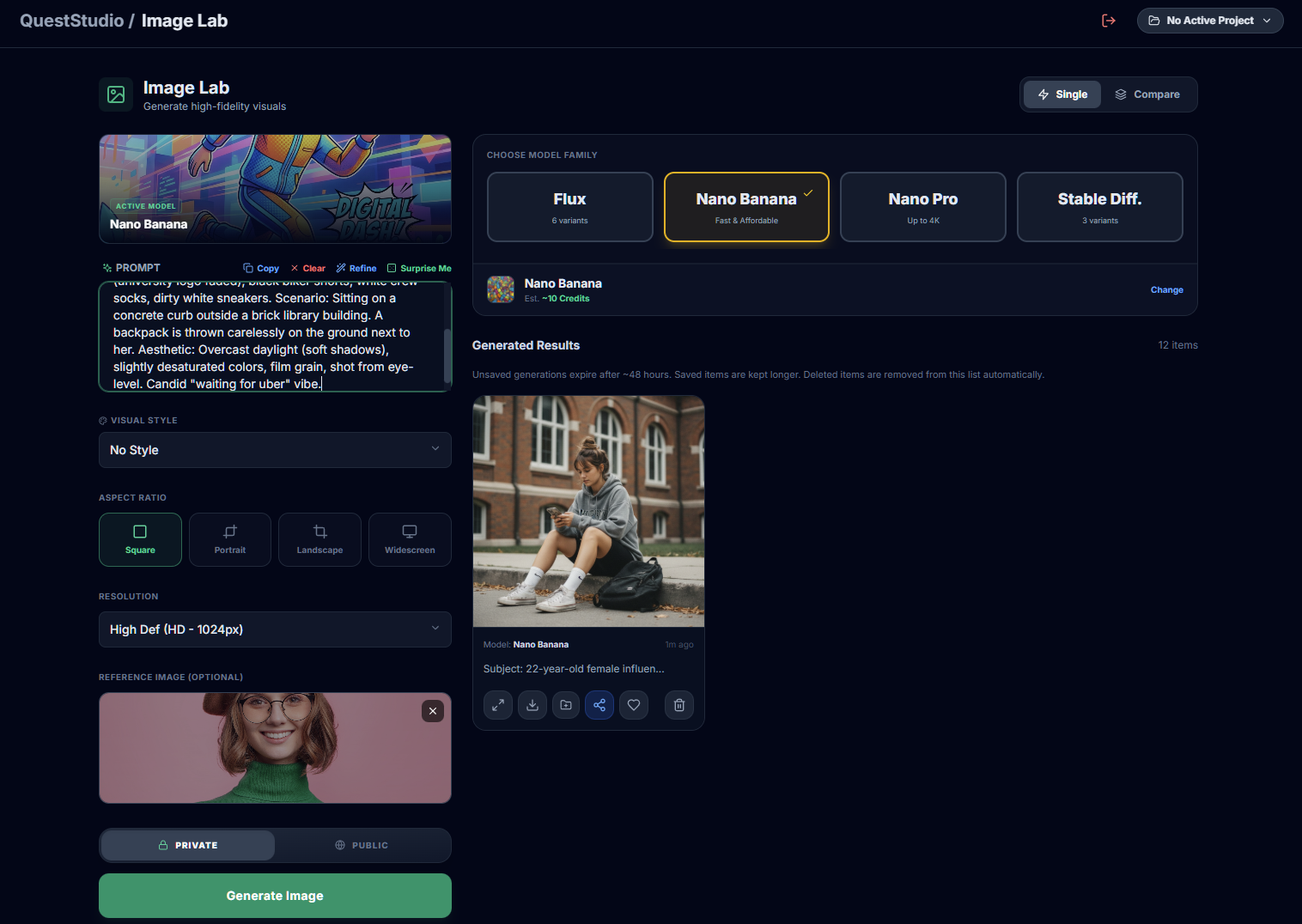 QuestStudio Image Lab Interface