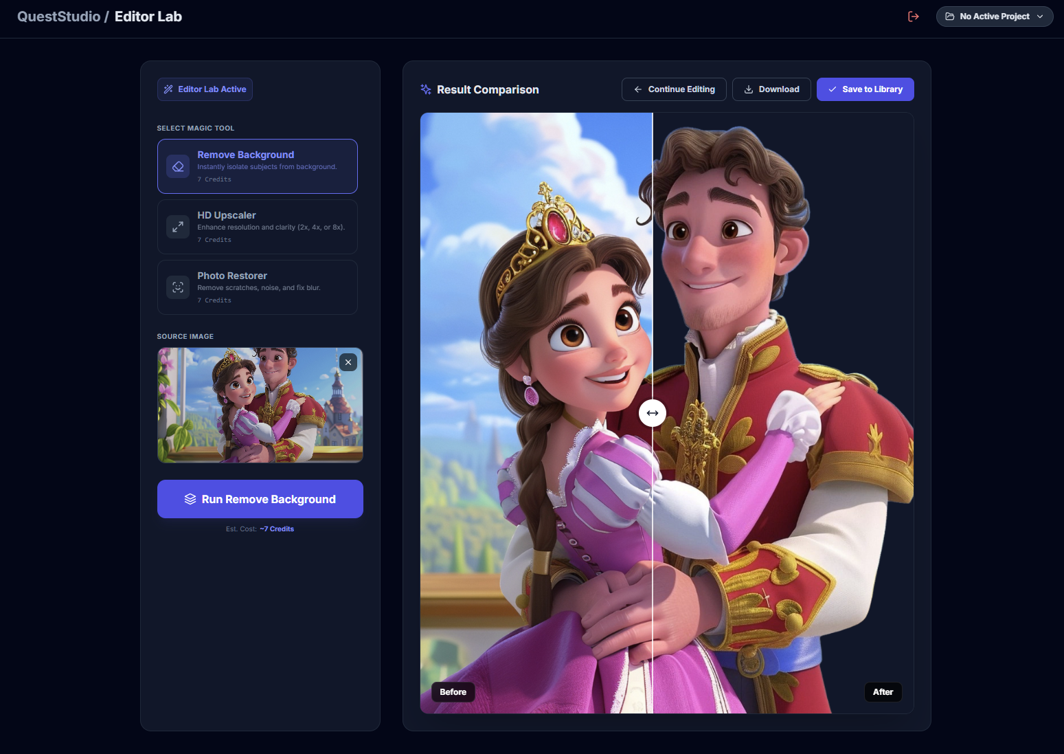 QuestStudio Magic Editor - Background Remover, Upscaler, and Photo Restorer